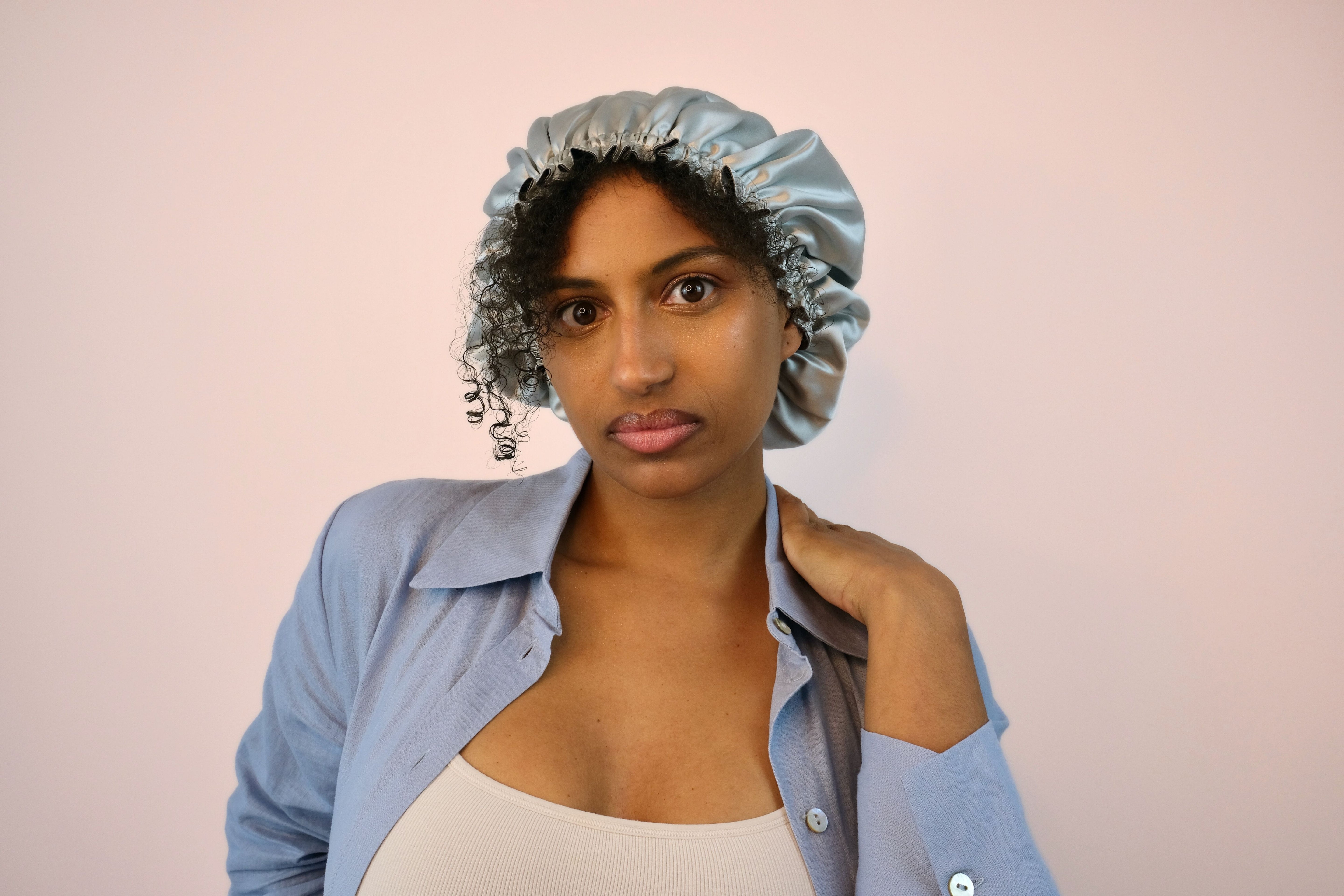 Bonnet de nuit double face en soie