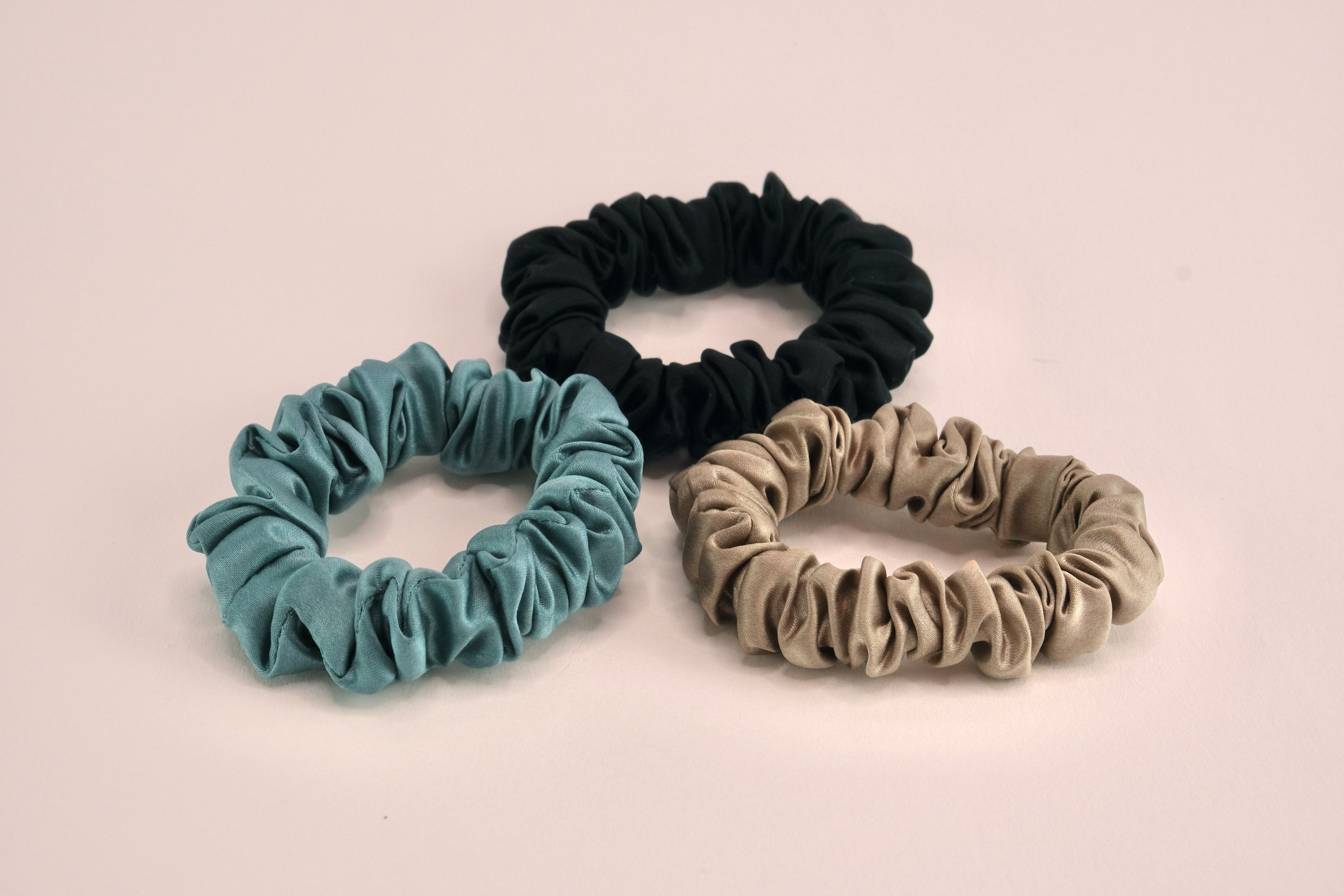 Trio de chouchous discrets en soie