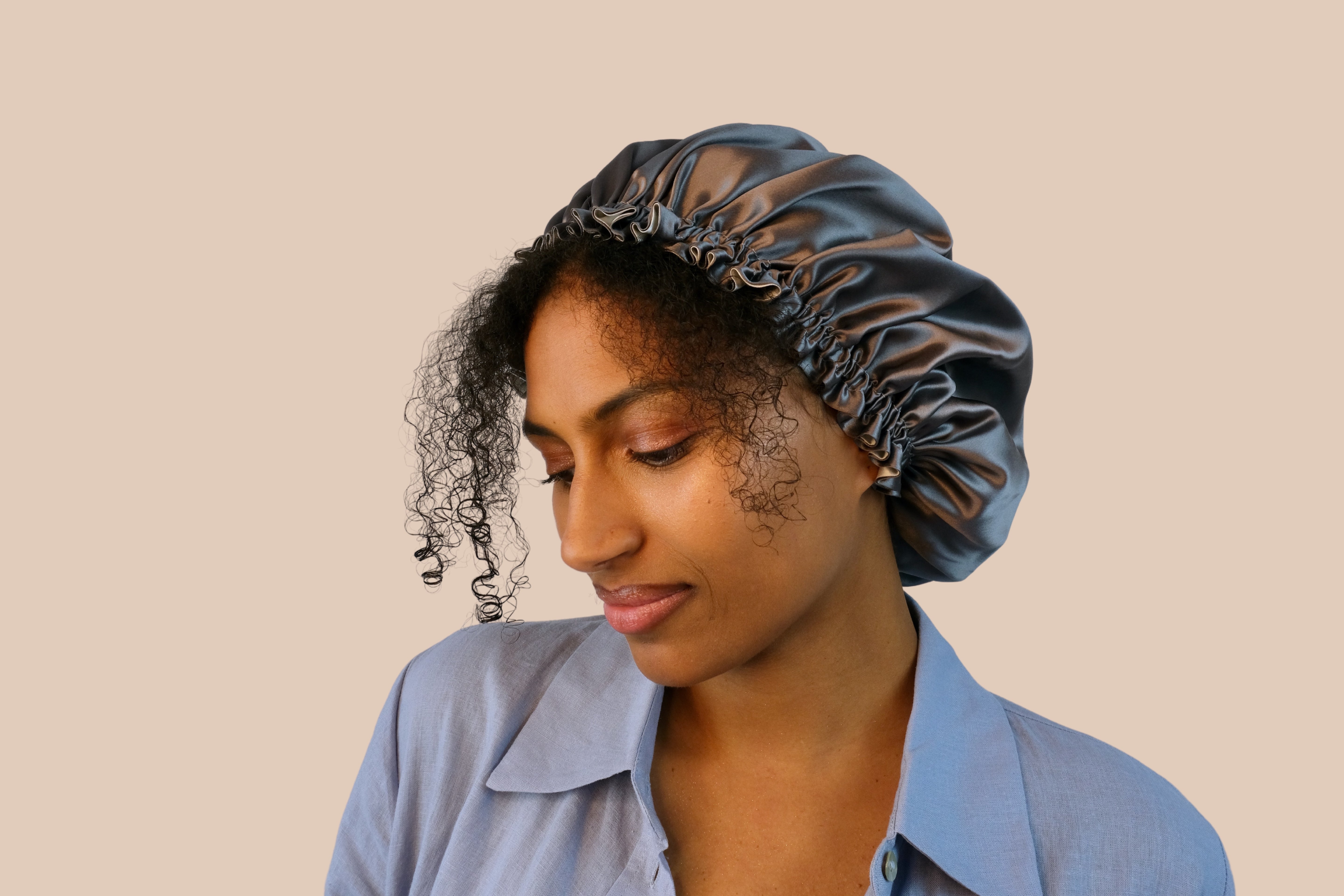 Bonnet de nuit double face en soie